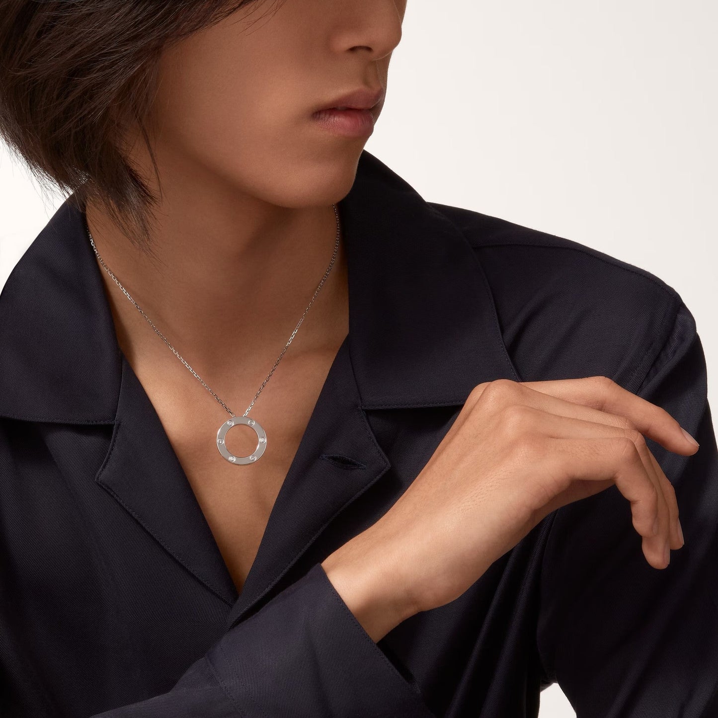 [Love Lucky]LOVE NECKLACE 16MM 3 DIAMONDS