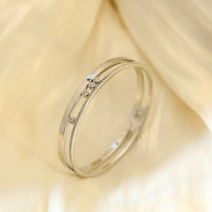 [Love Lucky]Move Romane Diamond Bangle Bracelet