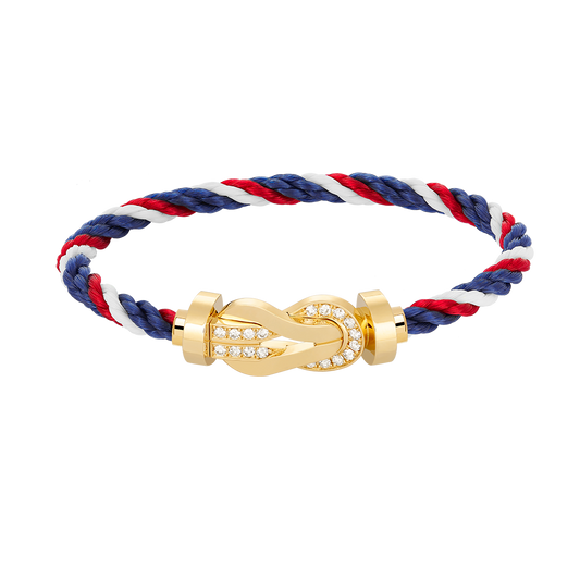 [Love Lucky] BRACCIALE CHANCE LARGE CON FIBBIA A 8, MEZZO DIAMANTE, ORO