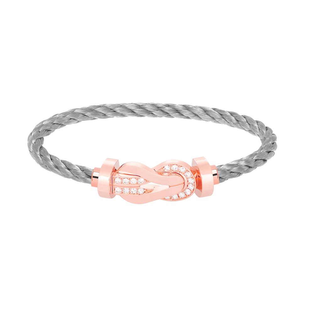 [Love Lucky]CHANCE LARGE 8 FIGURE BUCKLE HALF DIAMOND BRACELET ROSE GOLD
