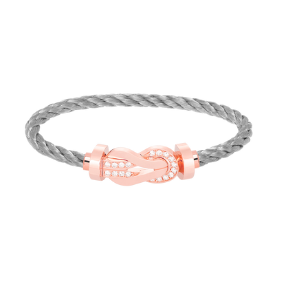 [Love Lucky]CHANCE LARGE 8 FIGURE BUCKLE HALF DIAMOND BRACELET ROSE GOLD