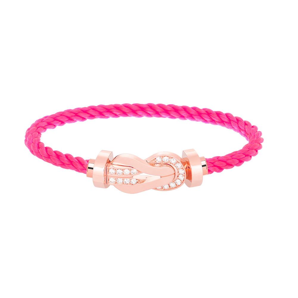 [Love Lucky]CHANCE LARGE 8 FIGURE BUCKLE HALF DIAMOND BRACELET ROSE GOLD