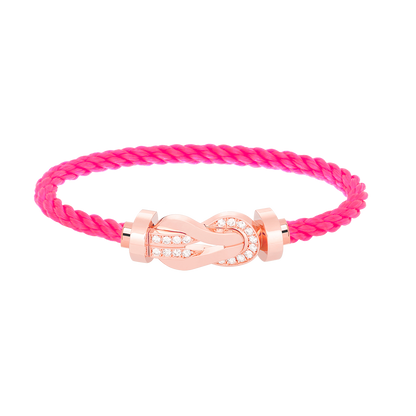 [Love Lucky]CHANCE LARGE 8 FIGURE BUCKLE HALF DIAMOND BRACELET ROSE GOLD