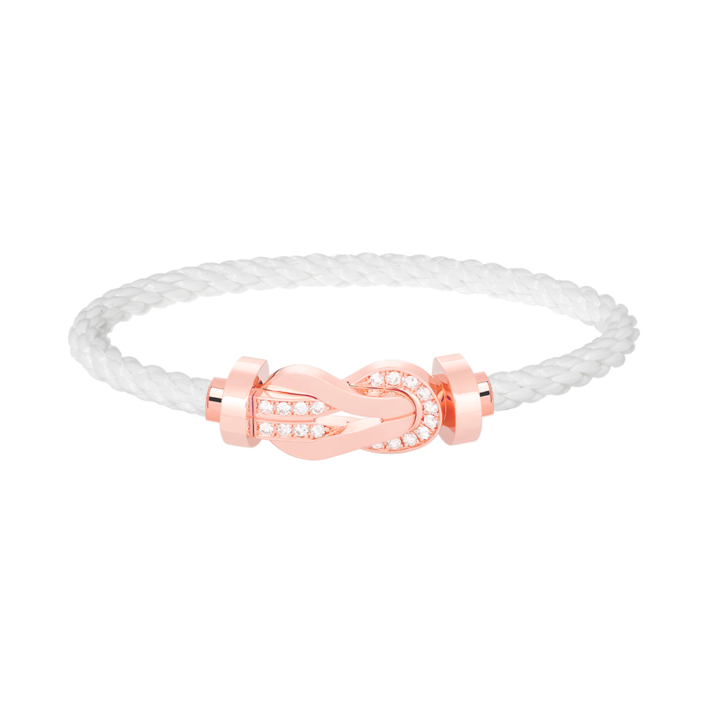 [Love Lucky]CHANCE LARGE 8 FIGURE BUCKLE HALF DIAMOND BRACELET ROSE GOLD