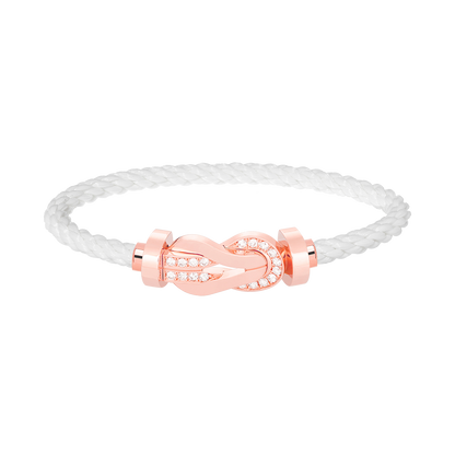 [Love Lucky]CHANCE LARGE 8 FIGURE BUCKLE HALF DIAMOND BRACELET ROSE GOLD