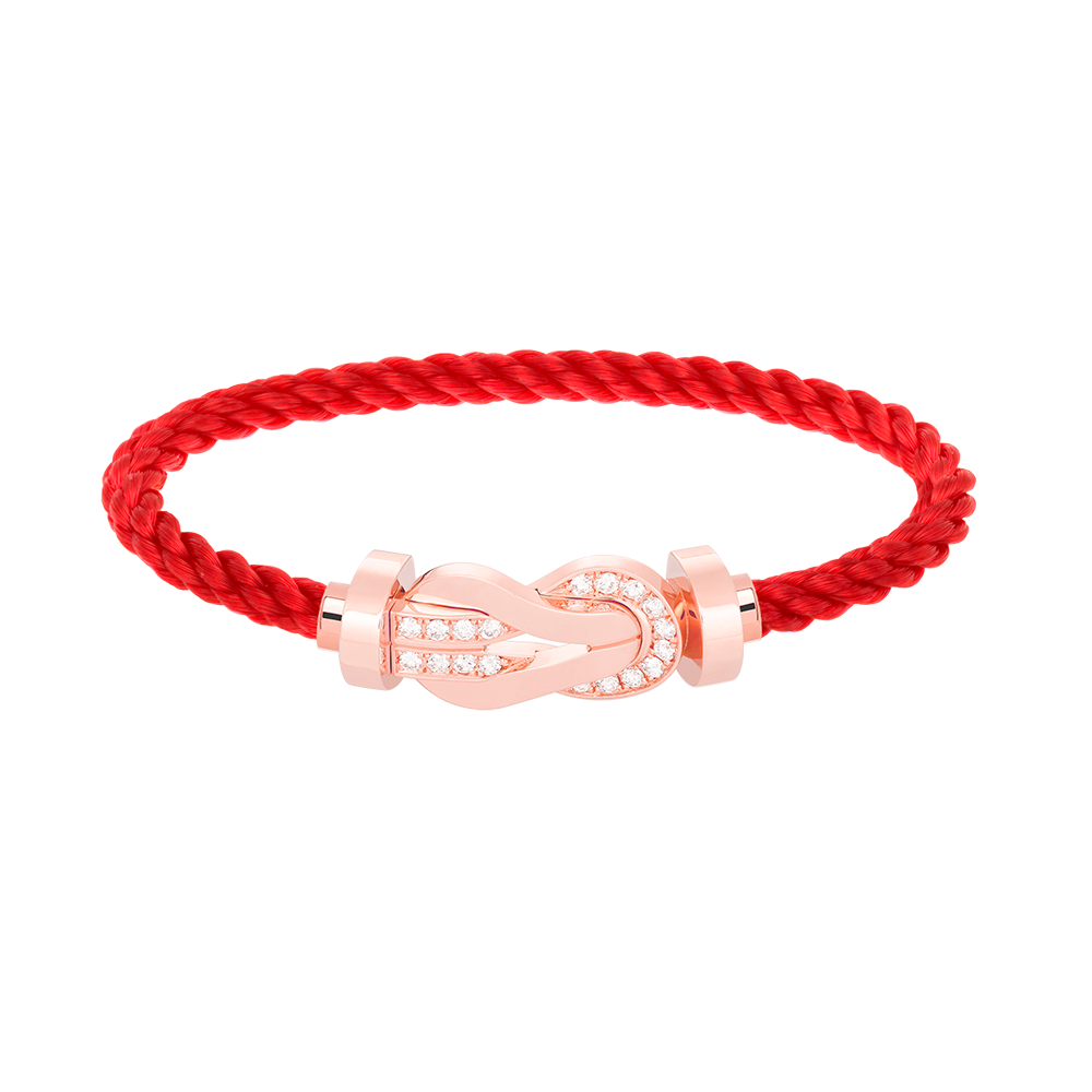 [Love Lucky]CHANCE LARGE 8 FIGURE BUCKLE HALF DIAMOND BRACELET ROSE GOLD