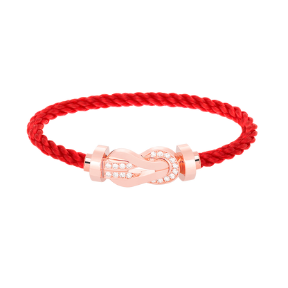 [Love Lucky]CHANCE LARGE 8 FIGURE BUCKLE HALF DIAMOND BRACELET ROSE GOLD