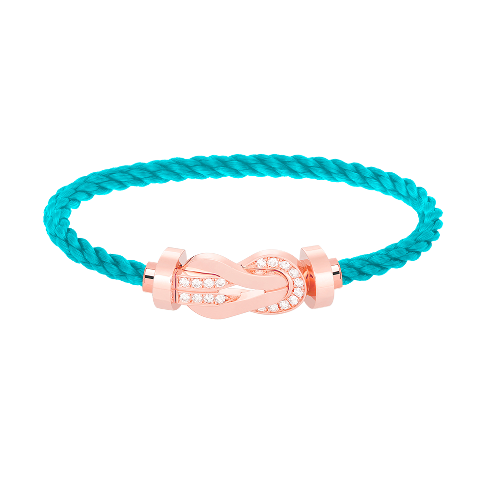 [Love Lucky]CHANCE LARGE 8 FIGURE BUCKLE HALF DIAMOND BRACELET ROSE GOLD