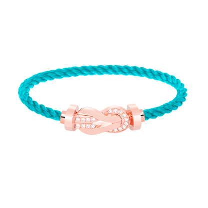 [Love Lucky]CHANCE LARGE 8 FIGURE BUCKLE HALF DIAMOND BRACELET ROSE GOLD