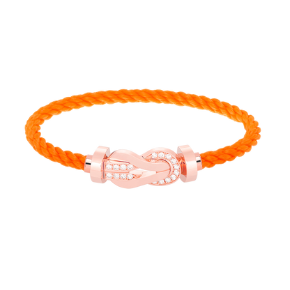 [Love Lucky]CHANCE LARGE 8 FIGURE BUCKLE HALF DIAMOND BRACELET ROSE GOLD