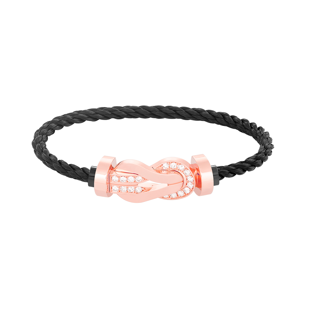 [Love Lucky]CHANCE LARGE 8 FIGURE BUCKLE HALF DIAMOND BRACELET ROSE GOLD