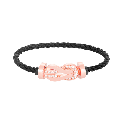[Love Lucky]CHANCE LARGE 8 FIGURE BUCKLE HALF DIAMOND BRACELET ROSE GOLD