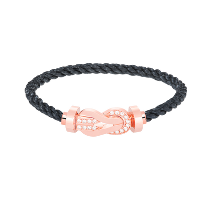 [Love Lucky]CHANCE LARGE 8 FIGURE BUCKLE HALF DIAMOND BRACELET ROSE GOLD