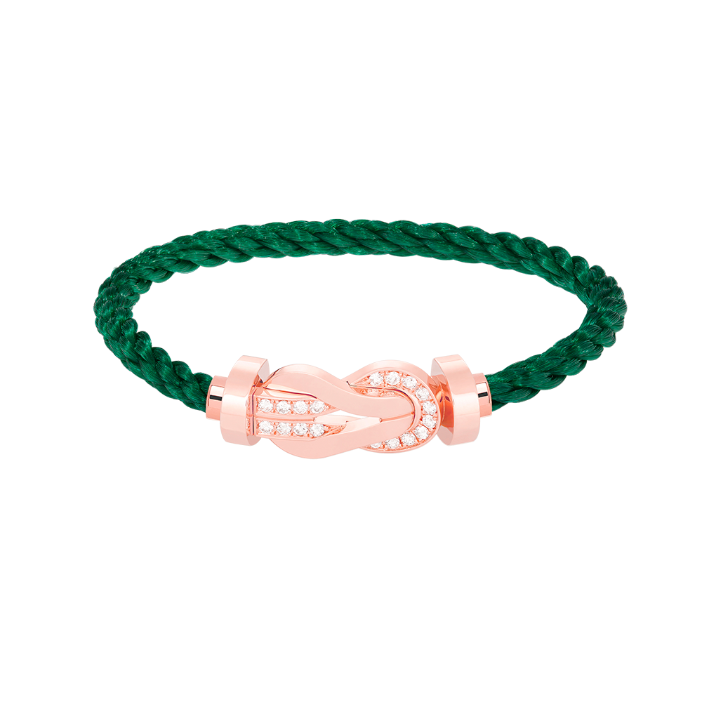 [Love Lucky]CHANCE LARGE 8 FIGURE BUCKLE HALF DIAMOND BRACELET ROSE GOLD