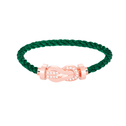 [Love Lucky]CHANCE LARGE 8 FIGURE BUCKLE HALF DIAMOND BRACELET ROSE GOLD