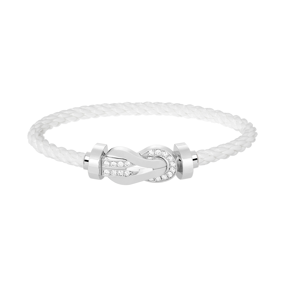 [Love Lucky]CHANCE LARGE 8 FIGURE BUCKLE HALF DIAMOND BRACELET SILVER