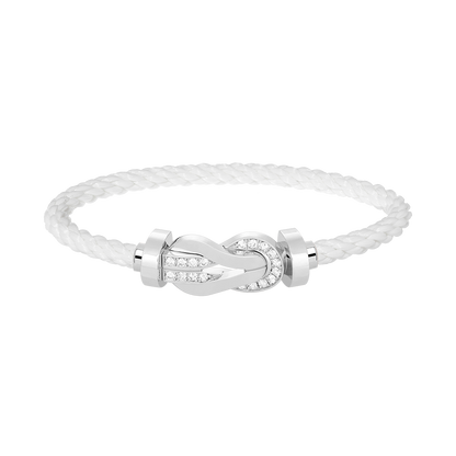 [Love Lucky]CHANCE LARGE 8 FIGURE BUCKLE HALF DIAMOND BRACELET SILVER