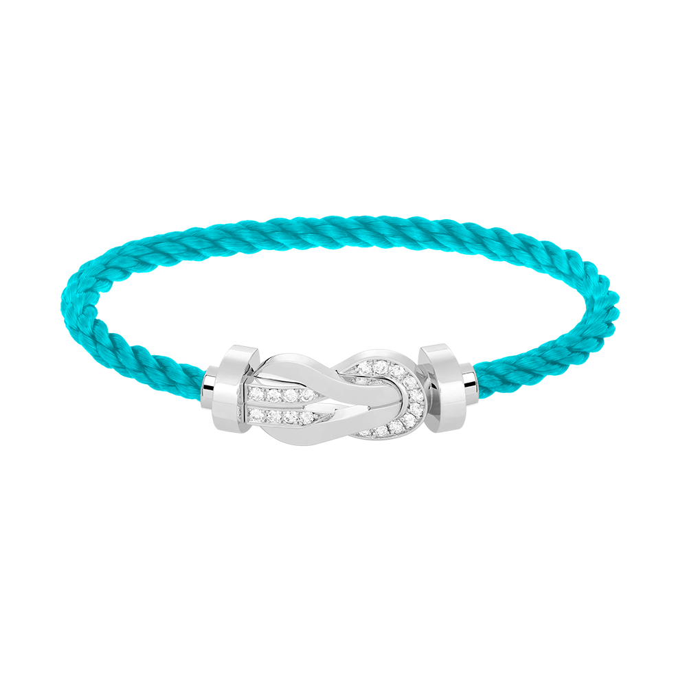 [Love Lucky]CHANCE LARGE 8 FIGURE BUCKLE HALF DIAMOND BRACELET SILVER