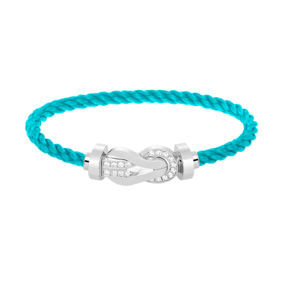[Love Lucky]CHANCE LARGE 8 FIGURE BUCKLE HALF DIAMOND BRACELET SILVER