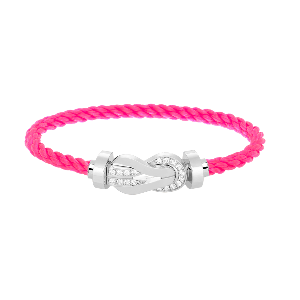 [Love Lucky]CHANCE LARGE 8 FIGURE BUCKLE HALF DIAMOND BRACELET SILVER