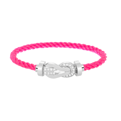 [Love Lucky]CHANCE LARGE 8 FIGURE BUCKLE HALF DIAMOND BRACELET SILVER