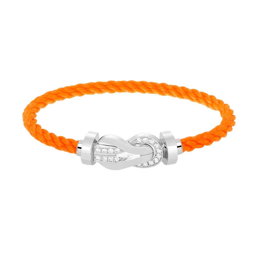 [Love Lucky]CHANCE LARGE 8 FIGURE BUCKLE HALF DIAMOND BRACELET SILVER