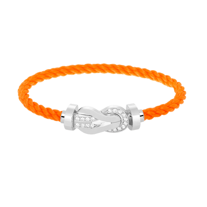 [Love Lucky]CHANCE LARGE 8 FIGURE BUCKLE HALF DIAMOND BRACELET SILVER