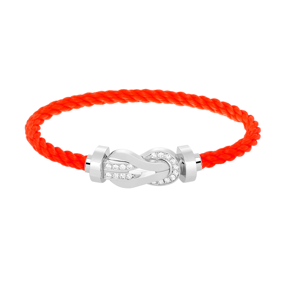 [Love Lucky]CHANCE LARGE 8 FIGURE BUCKLE HALF DIAMOND BRACELET SILVER