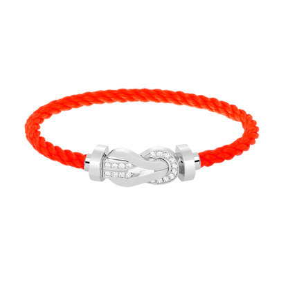 [Love Lucky]CHANCE LARGE 8 FIGURE BUCKLE HALF DIAMOND BRACELET SILVER