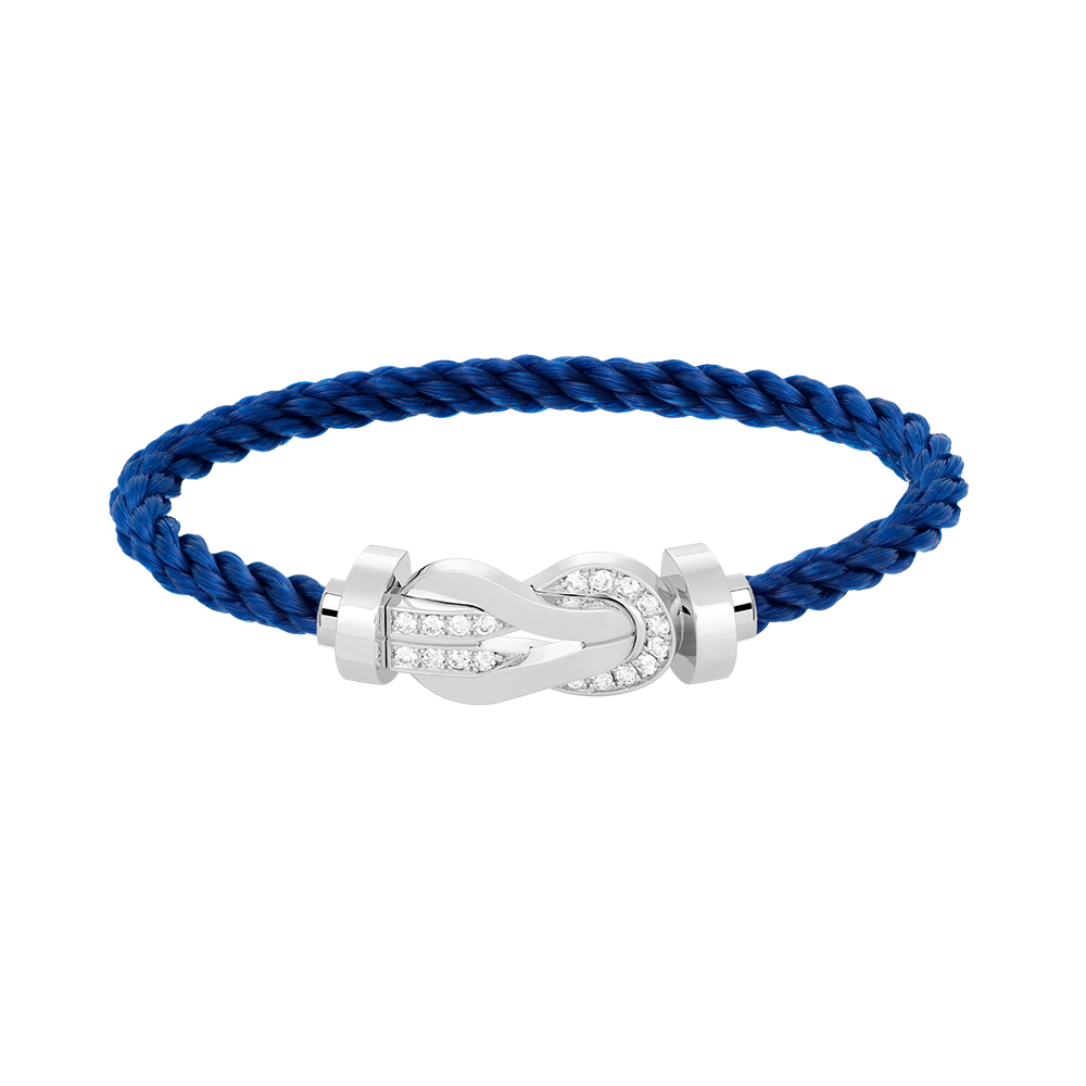 [Love Lucky]CHANCE LARGE 8 FIGURE BUCKLE HALF DIAMOND BRACELET SILVER