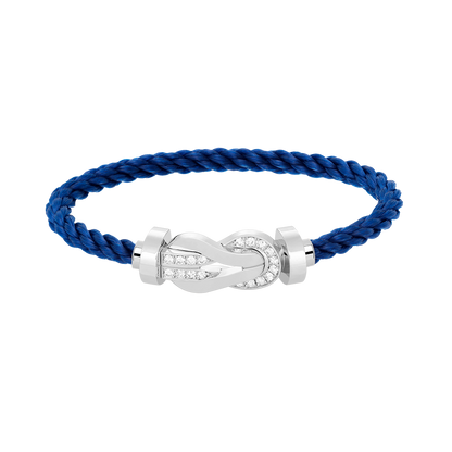 [Love Lucky]CHANCE LARGE 8 FIGURE BUCKLE HALF DIAMOND BRACELET SILVER