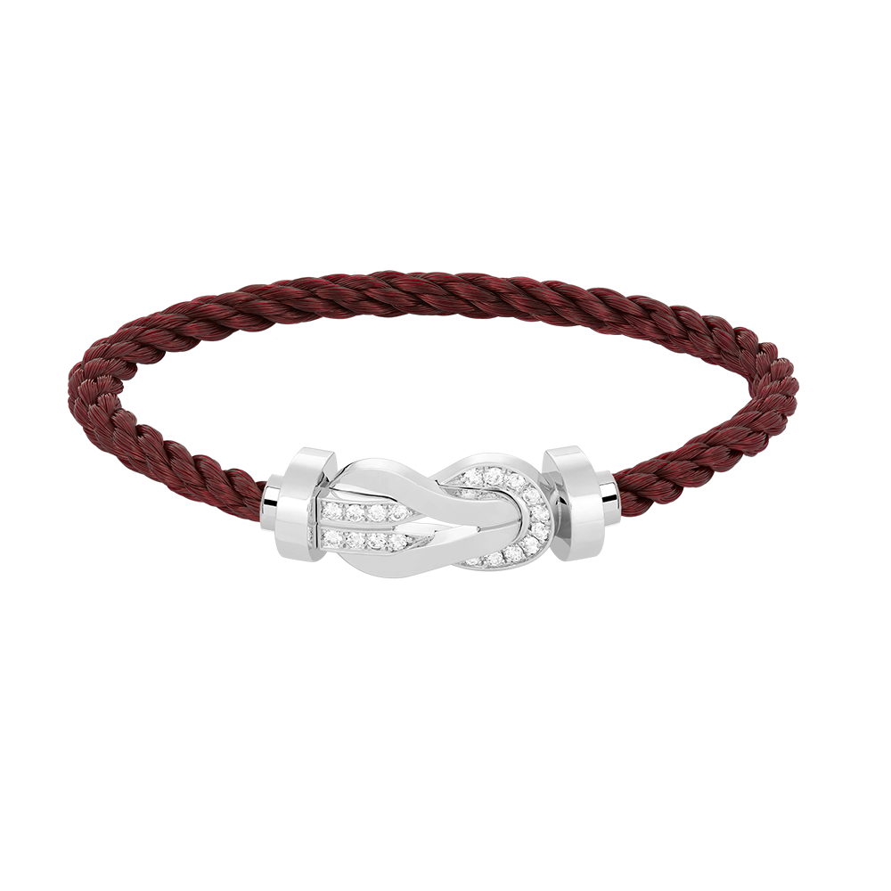 [Love Lucky]CHANCE LARGE 8 FIGURE BUCKLE HALF DIAMOND BRACELET SILVER