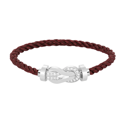 [Love Lucky]CHANCE LARGE 8 FIGURE BUCKLE HALF DIAMOND BRACELET SILVER
