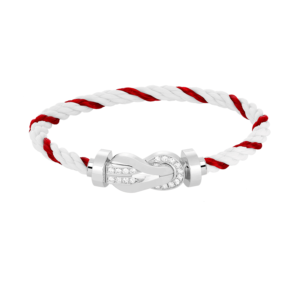 [Love Lucky]CHANCE LARGE 8 FIGURE BUCKLE HALF DIAMOND BRACELET SILVER
