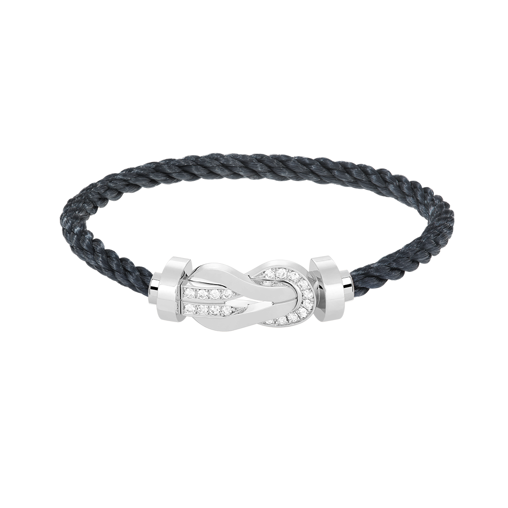 [Love Lucky]CHANCE LARGE 8 FIGURE BUCKLE HALF DIAMOND BRACELET SILVER