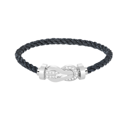 [Love Lucky]CHANCE LARGE 8 FIGURE BUCKLE HALF DIAMOND BRACELET SILVER