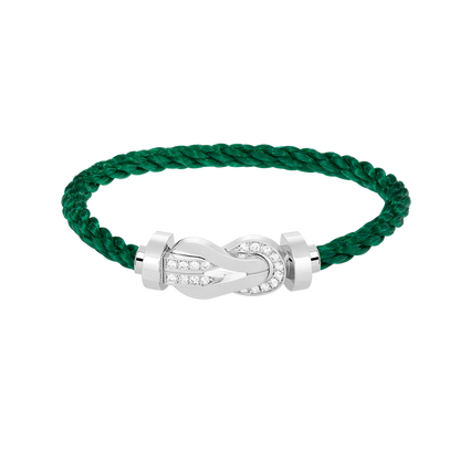 [Love Lucky]CHANCE LARGE 8 FIGURE BUCKLE HALF DIAMOND BRACELET SILVER