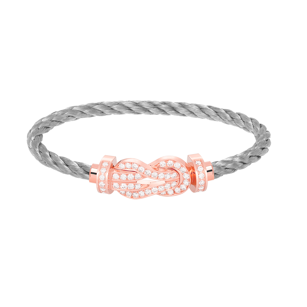 [Love Lucky] BRACCIALE CHANCE LARGE CON FIBBIA A OTTO, INTERAMENTE RIVESTITO DI DIAMANTI, IN ORO ROSA