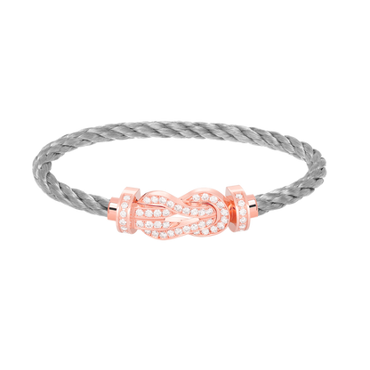[Love Lucky] BRACCIALE CHANCE LARGE CON FIBBIA A OTTO, INTERAMENTE RIVESTITO DI DIAMANTI, IN ORO ROSA