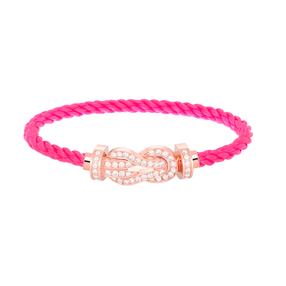 [Love Lucky] BRACCIALE CHANCE LARGE CON FIBBIA A OTTO, INTERAMENTE RIVESTITO DI DIAMANTI, IN ORO ROSA