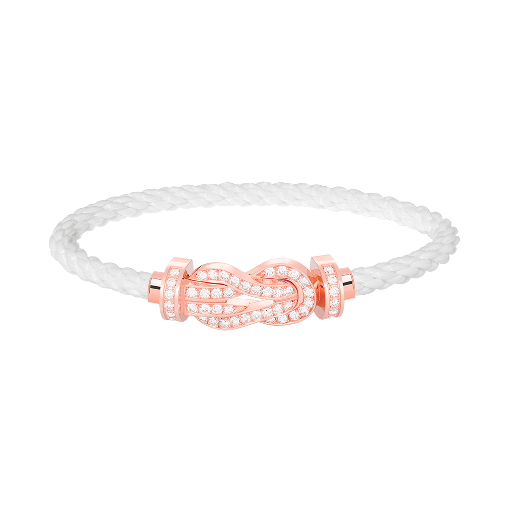 [Love Lucky] BRACCIALE CHANCE LARGE CON FIBBIA A OTTO, INTERAMENTE RIVESTITO DI DIAMANTI, IN ORO ROSA