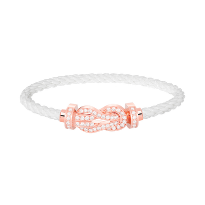 [Love Lucky] BRACCIALE CHANCE LARGE CON FIBBIA A OTTO, INTERAMENTE RIVESTITO DI DIAMANTI, IN ORO ROSA