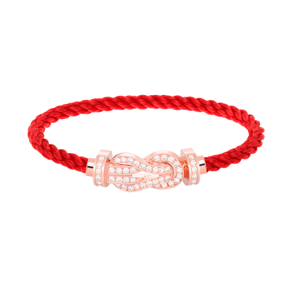 [Love Lucky] BRACCIALE CHANCE LARGE CON FIBBIA A OTTO, INTERAMENTE RIVESTITO DI DIAMANTI, IN ORO ROSA