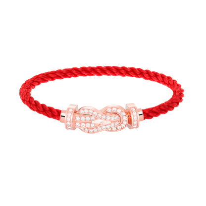 [Love Lucky] BRACCIALE CHANCE LARGE CON FIBBIA A OTTO, INTERAMENTE RIVESTITO DI DIAMANTI, IN ORO ROSA