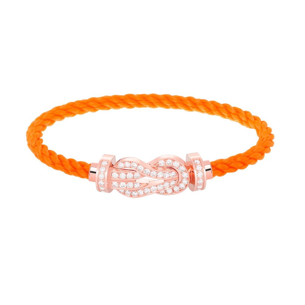 [Love Lucky] BRACCIALE CHANCE LARGE CON FIBBIA A OTTO, INTERAMENTE RIVESTITO DI DIAMANTI, IN ORO ROSA