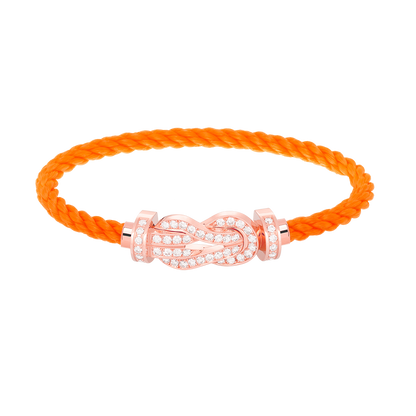 [Love Lucky] BRACCIALE CHANCE LARGE CON FIBBIA A OTTO, INTERAMENTE RIVESTITO DI DIAMANTI, IN ORO ROSA