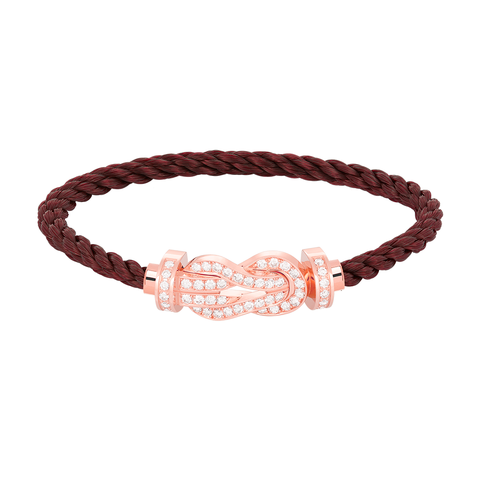 [Love Lucky] BRACCIALE CHANCE LARGE CON FIBBIA A OTTO, INTERAMENTE RIVESTITO DI DIAMANTI, IN ORO ROSA