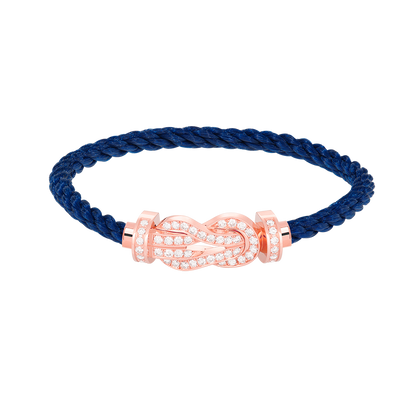 [Love Lucky] BRACCIALE CHANCE LARGE CON FIBBIA A OTTO, INTERAMENTE RIVESTITO DI DIAMANTI, IN ORO ROSA