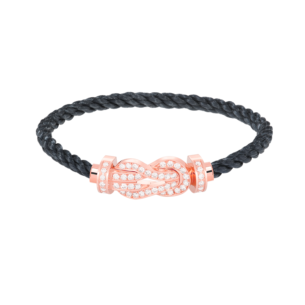 [Love Lucky] BRACCIALE CHANCE LARGE CON FIBBIA A OTTO, INTERAMENTE RIVESTITO DI DIAMANTI, IN ORO ROSA