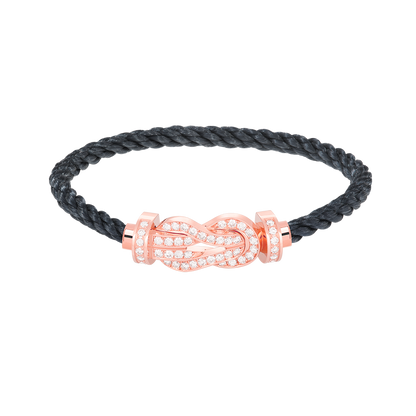[Love Lucky] BRACCIALE CHANCE LARGE CON FIBBIA A OTTO, INTERAMENTE RIVESTITO DI DIAMANTI, IN ORO ROSA